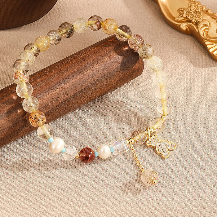 Fairy Style Irregular Round Copper Beaded Bracelets