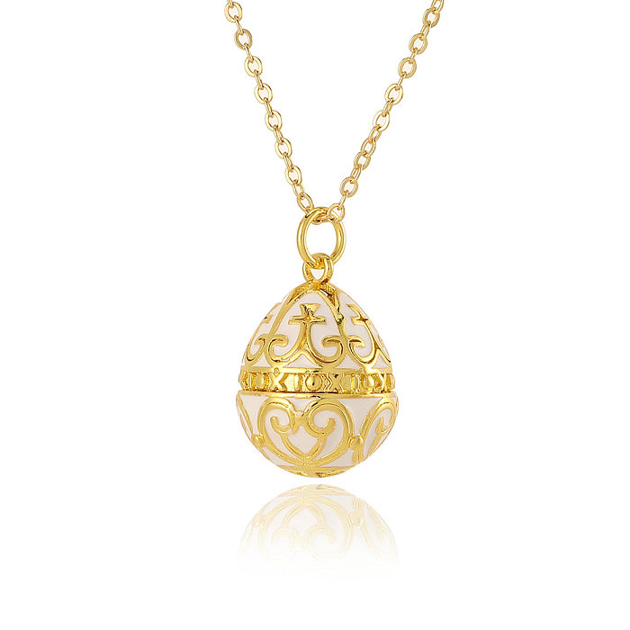 Retro Round Copper Plating Gold Plated Pendant Necklace