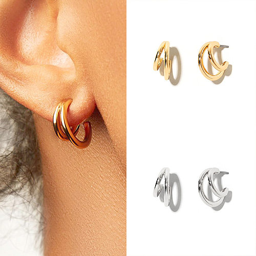 Heißer Verkauf in Europa und Amerika Sterling Silber Nadel Moskito Spule Doppelschicht Temperament Ohrstecker einfache kalte Art weibliche Ohrring Ohrringe