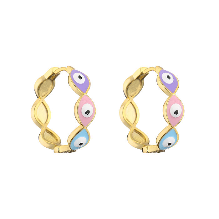 Boucles d'oreilles pendantes de couleur à la mode, bijoux en cuivre de Style européen et américain