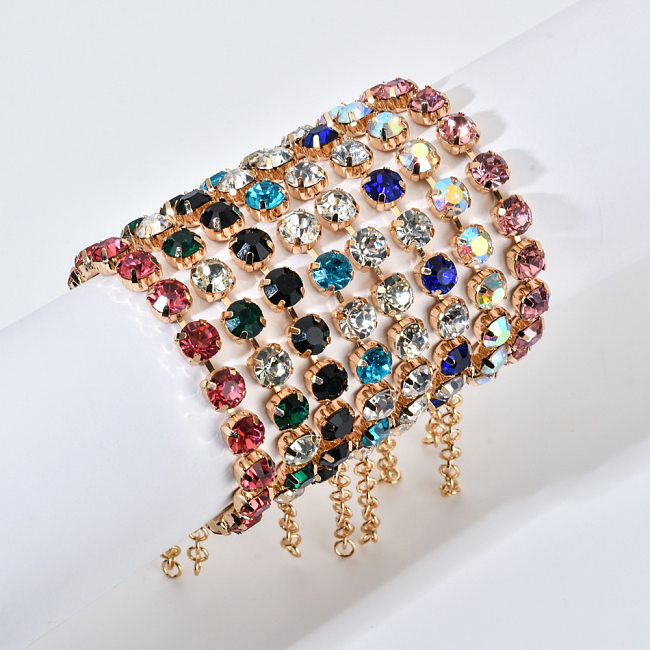 Bracelets luxueux et élégants en Zircon avec incrustation de cuivre géométrique pour femme