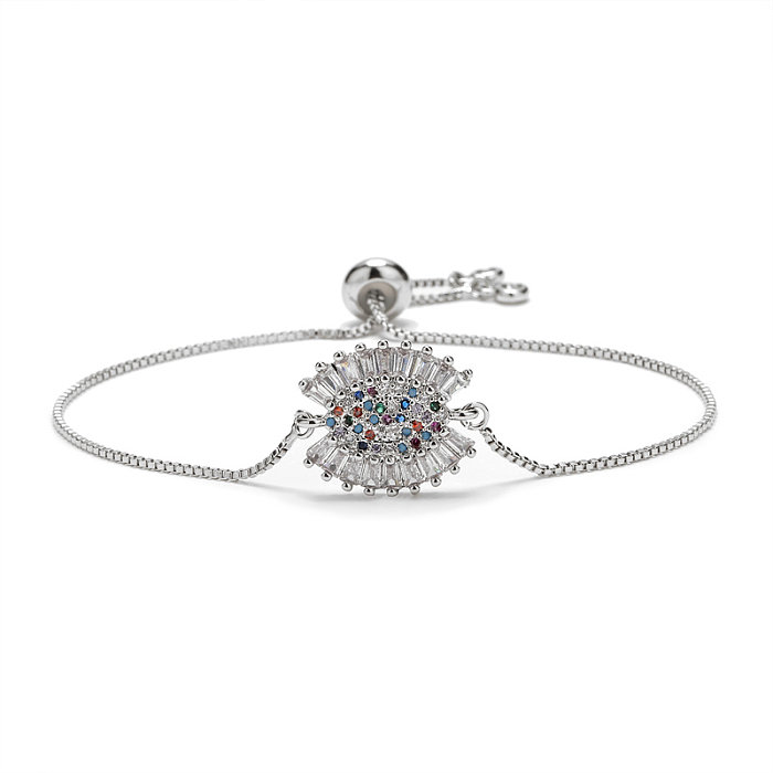 Luxurious Classic Style Commute Eye Copper Beaded Inlay Zircon Bracelets