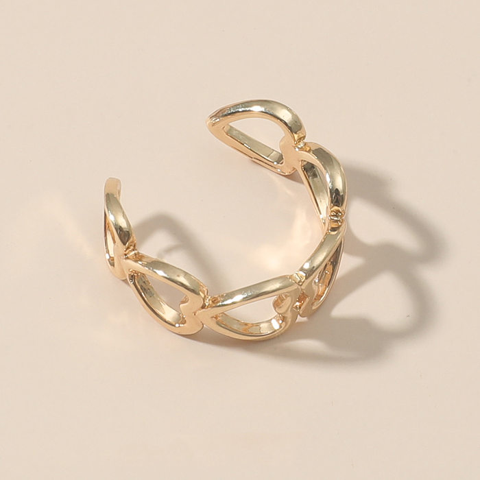 New Fashion Simple Style Open Irregular Hollow Love Ring
