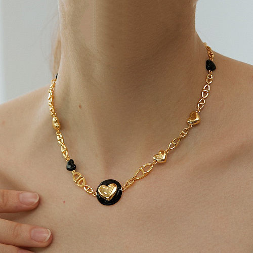 Damen-Halskette in Herzform mit Kupferbeschichtung
