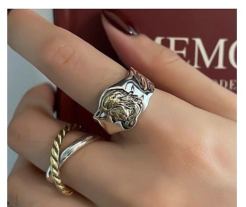 Simple Style Commute Geometric Copper Plating Open Rings