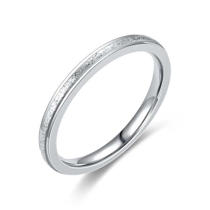 Wholesale Simple Titanium Steel Frosted Fine Ring jewelry