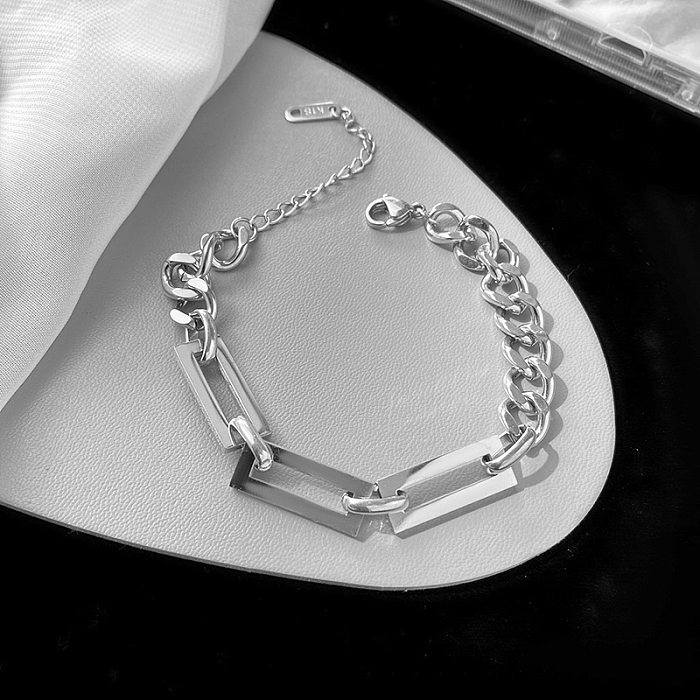 1 Piece Hip-Hop Geometric Titanium Steel Women'S Bracelets Necklace