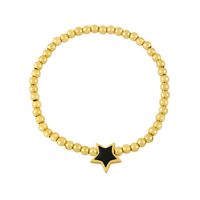 المجوهرات بالجملة النجمة الخماسية الذهبية جولة سوار النحاس مطرز المجوهرات