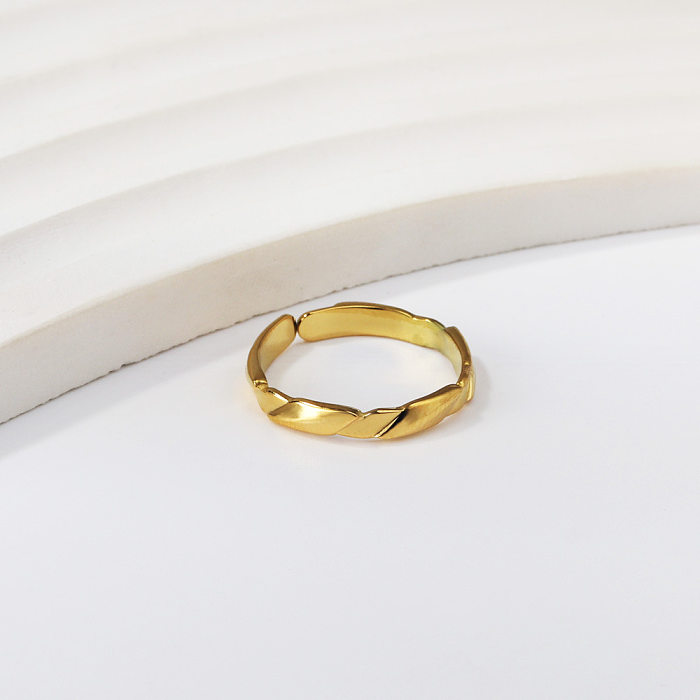 Geometrischer offener Retro-Streetwear-Ring aus Edelstahl in großen Mengen
