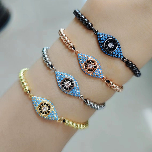 Bracelets en cuivre Fashion Eye Placage Bracelets en cuivre Zircon