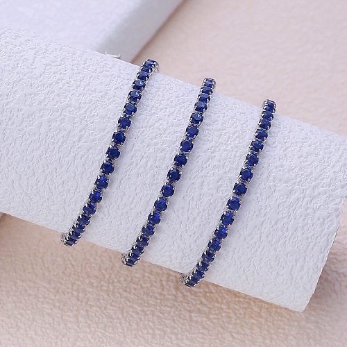 Solid Color Brass Plating Inlay Zircon White Gold Plated Choker