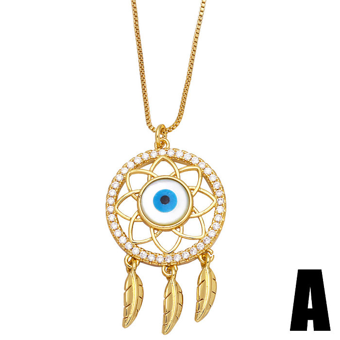 European And American Creative Dreamcatcher Devil's Eye Pendant Necklace Female