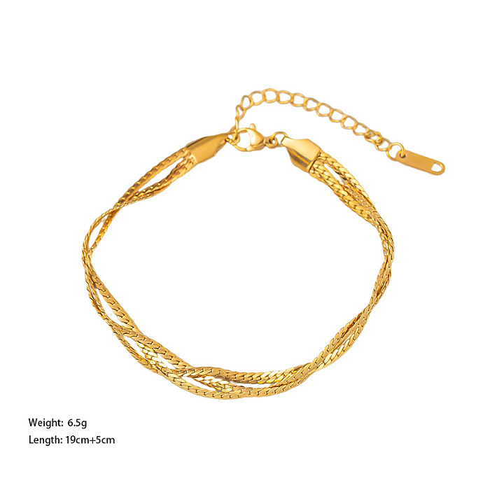 Basic Classic Style Solid Color Titanium Steel Plating Bracelets Necklace