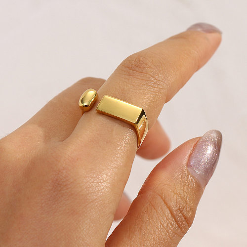 Retro Geometric Stainless Steel Open Ring Stainless Steel Rings