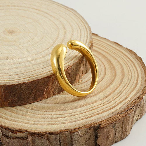 Damen-Ring, rund, Edelstahl, vergoldet, offen, 1 Stück