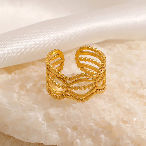 Classic Style Geometric Stainless Steel Open Rings In Bulk