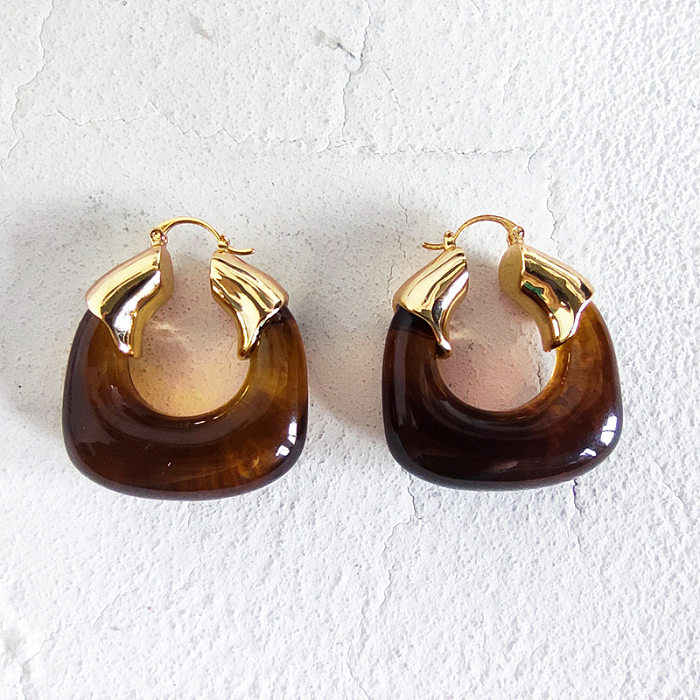 1 Pair Fashion U Shape Brass Plating Earrings