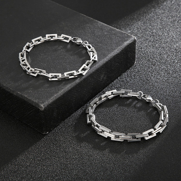 Rock Streetwear Geometrische Titan-Stahl-Armband-Halskette