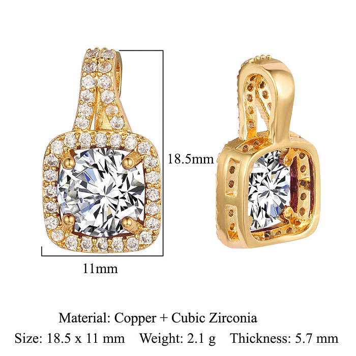 Modern Style Water Droplets Heart Shape Copper Plating Inlay Zircon Charms