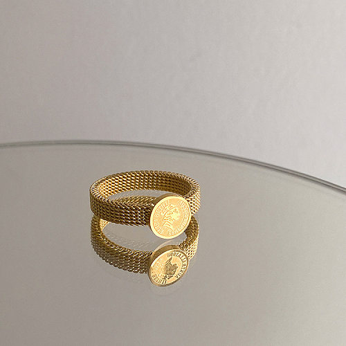 Conmutar anillos chapados en oro de acero titanio de color sólido a granel