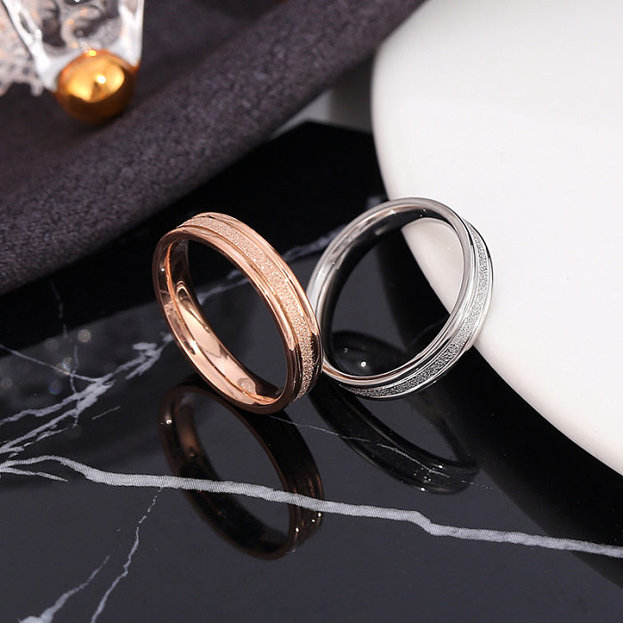 Elegant Solid Color Titanium Steel Rings In Bulk