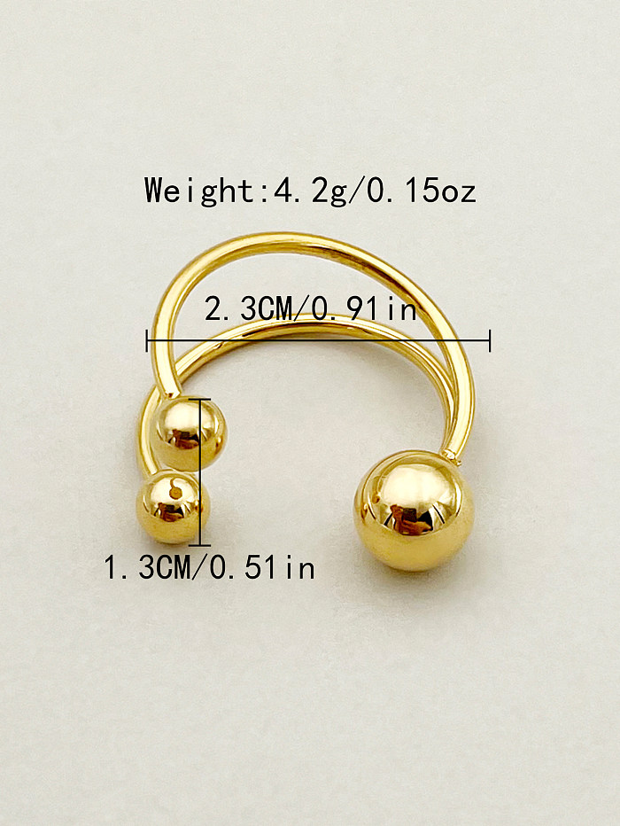Casual Simple Style Round Stainless Steel Plating Gold Plated Open Rings