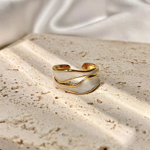 IG Style Simple Style Irregular Copper Enamel Plating Open Ring