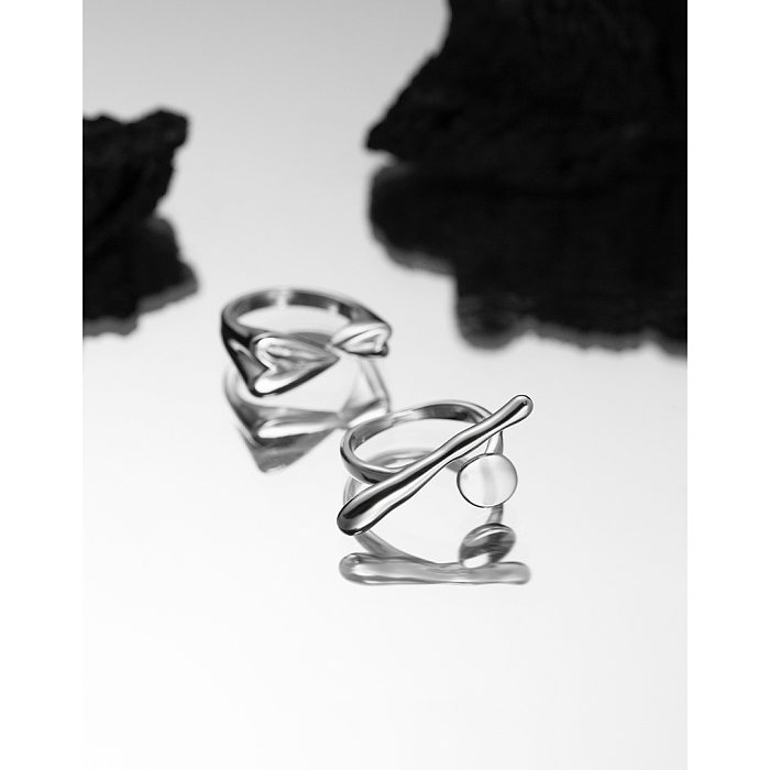 Fashion Heart Shape Copper Plating Rings 1 Piece