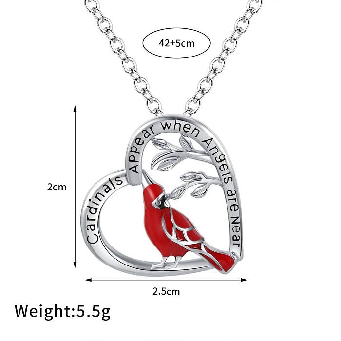 Fashion Cross Heart Shape Bird Copper Enamel Necklace 1 Piece