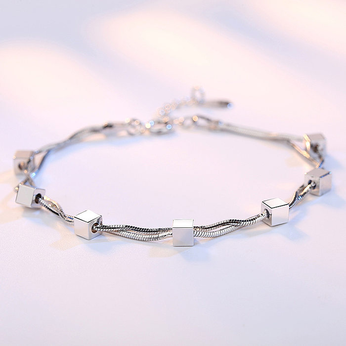 Bracelets de placage de cuivre d'étoile carrée de style simple