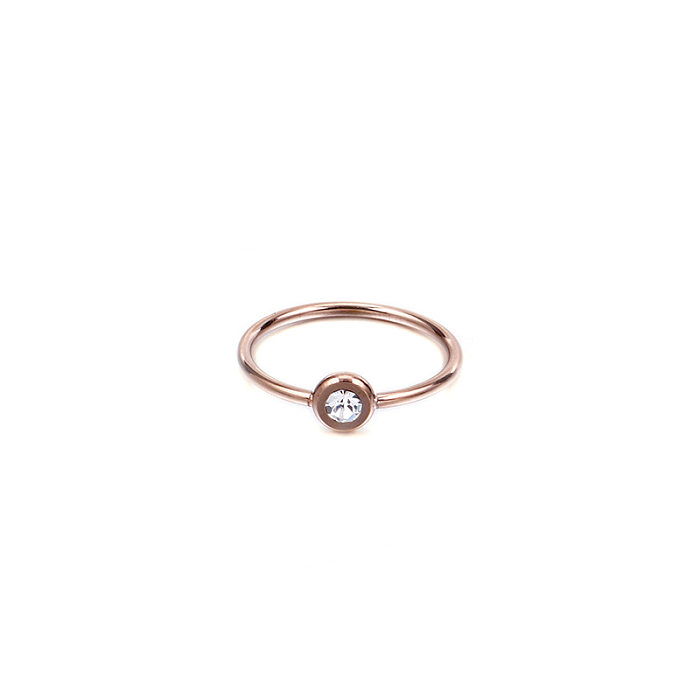 Mode coréenne en acier inoxydable or Rose Index bague queue Zircon Ultra-fin anneau unique