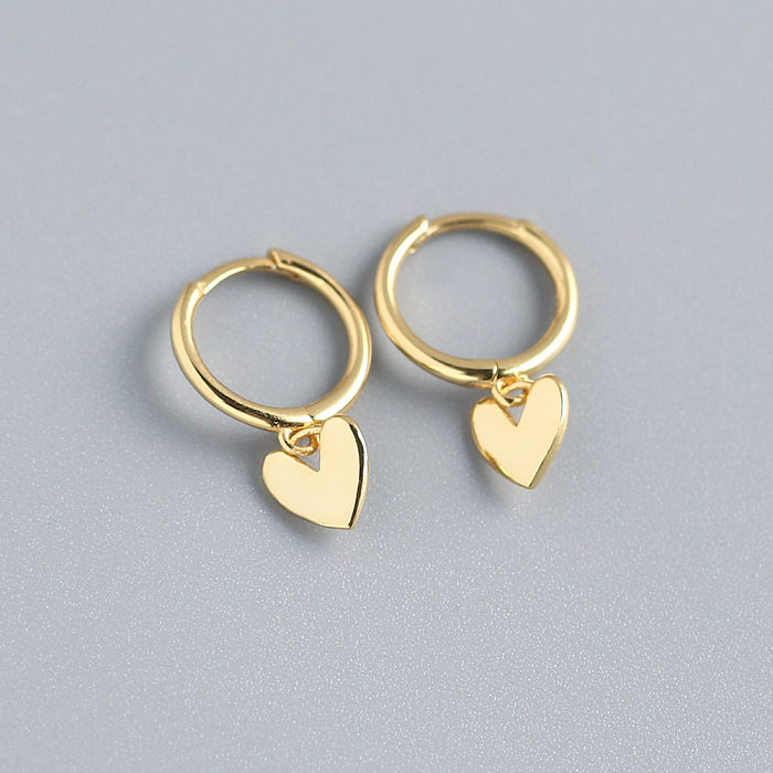 Korean New Simple Heart-shape Silver Earrings Wholesale