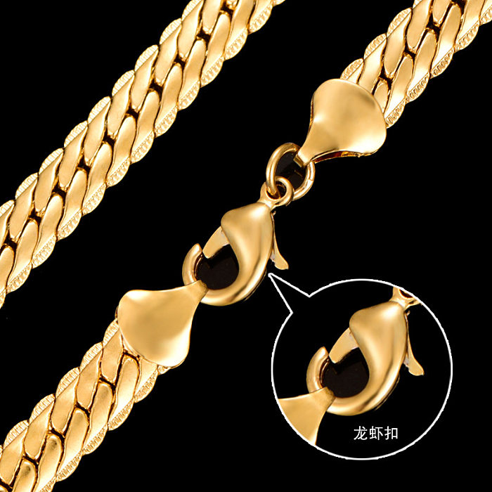 Bracelets plaqués or de placage de cuivre de couleur unie de style simple