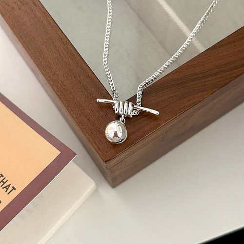 Novelty Ball Copper Brass Plating Pendant Necklace