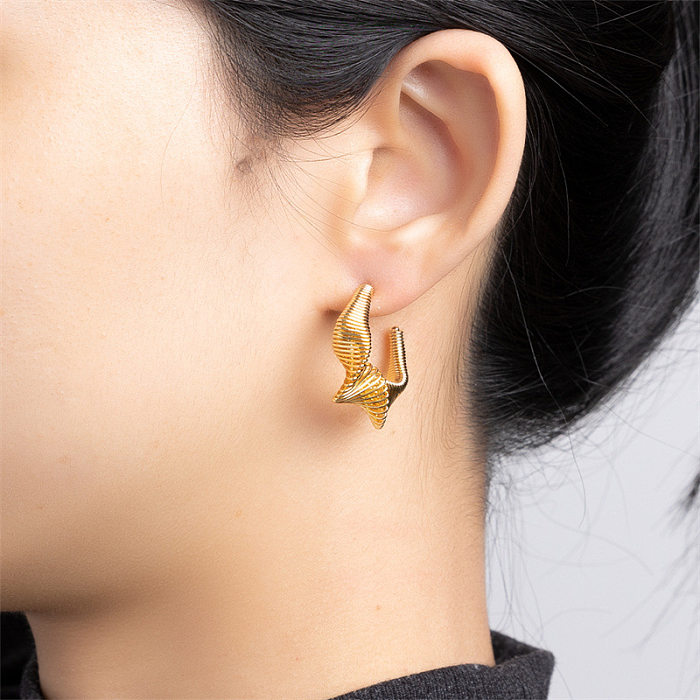 1 paire de boucles d'oreilles en cuivre plaqué irrégulier géométrique de Style moderne