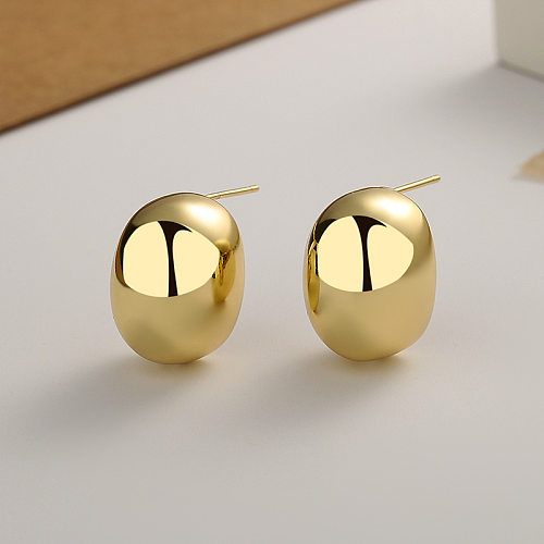 1 par de brincos de orelha banhados a ouro 18K com revestimento de cor sólida estilo simples