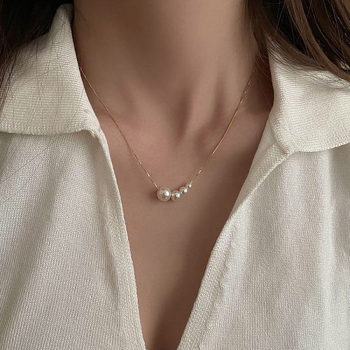 Simple Style Heart Shape Solid Color Copper Pendant Necklace