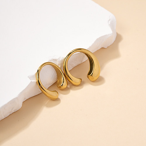 Wholesale Vacation Modern Style Solid Color Stainless Steel Plating Gold Plated Rings