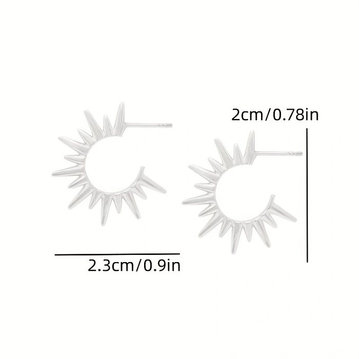 1 Pair Retro C Shape Plating Rivet Copper Gold Plated Silver Plated Ear Studs