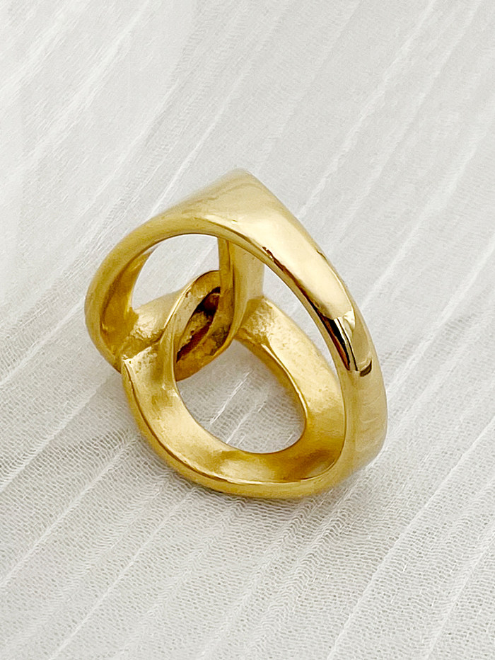 Klassische, einfarbige, vergoldete Ringe aus Edelstahl in großen Mengen