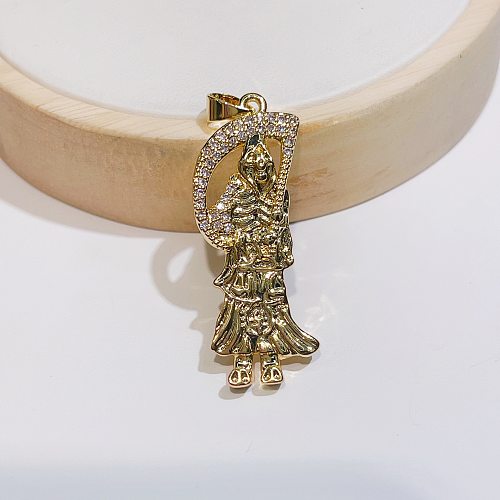 Lady Roman Style Human Copper Plating Inlay Zircon Charms
