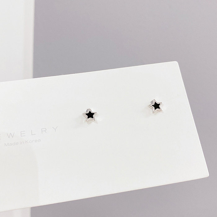 Fashion Star Copper Ear Studs Plating Inlay Zircon Copper Earrings 3 Pairs