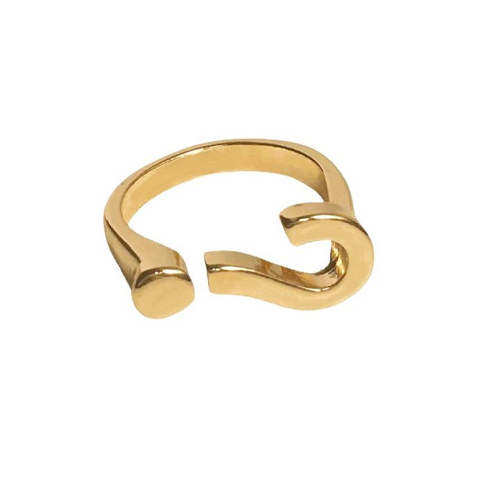 Simple Style Solid Color Alloy Plating Open Ring 1 Piece