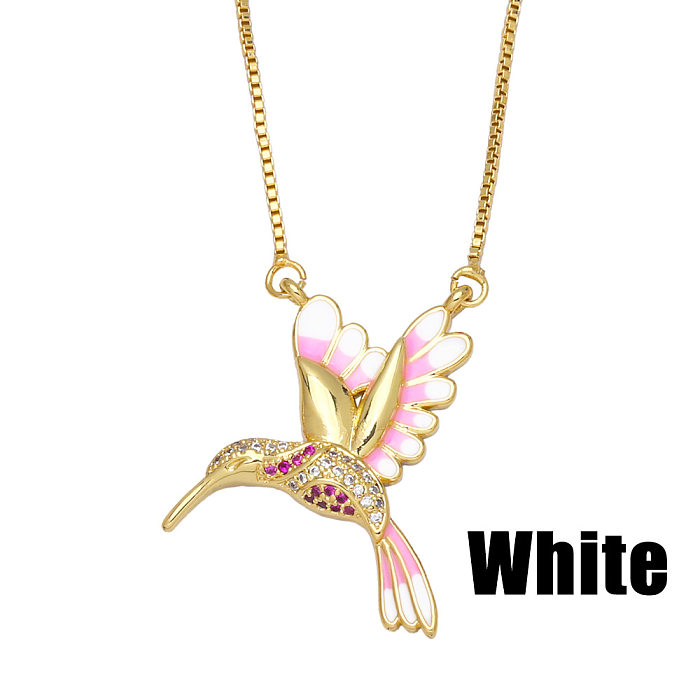 Frische süße Vogel-Diamant-Tropfenöl-kreative Schlüsselbeinkette-Halskette