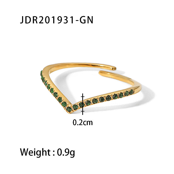Art- und Weisegeometrischer Edelstahl-offener Ring-Überzug Zirkon-Edelstahl-Ringe