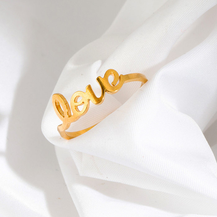 Offener Ring aus Edelstahl mit modischen Buchstaben