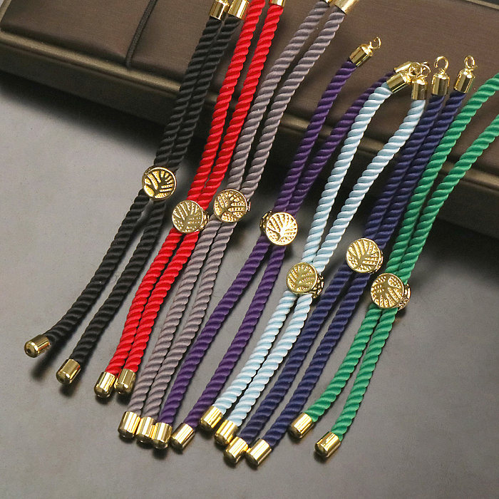 Collier de bracelets en Zircon tricoté avec incrustation de cuivre géométrique de vacances