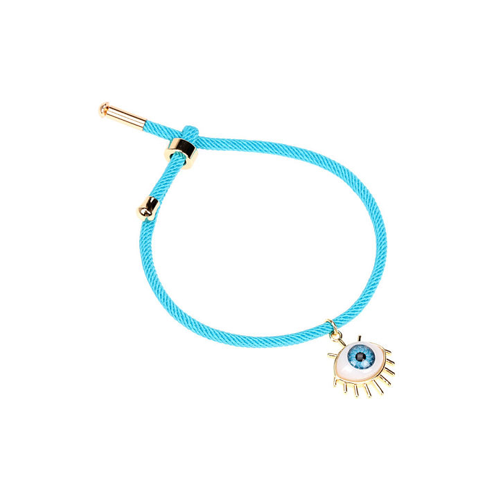 Modisches Eye-Set mit verstellbarem geflochtenem Armband, Halskette und Ohrringen