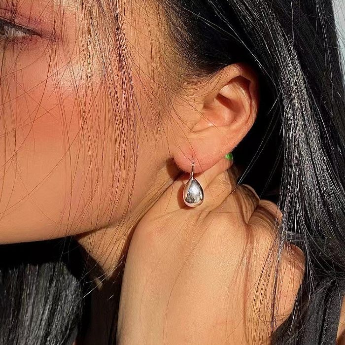 Fashion Water Droplets Copper Earrings Plating Copper Earrings