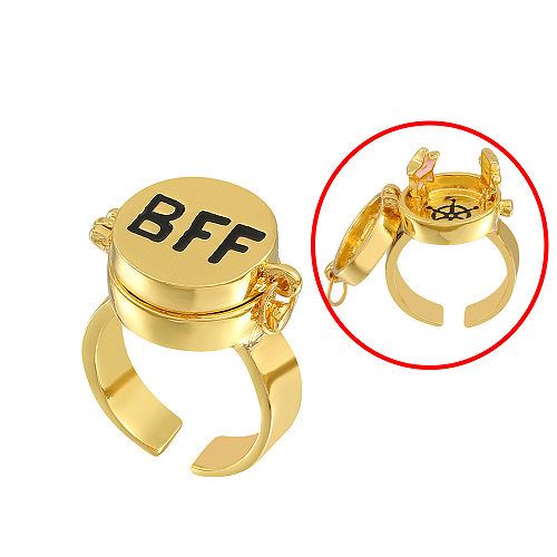 Commute Cartoon Character Titanium Steel Plating Gold Plated Rings